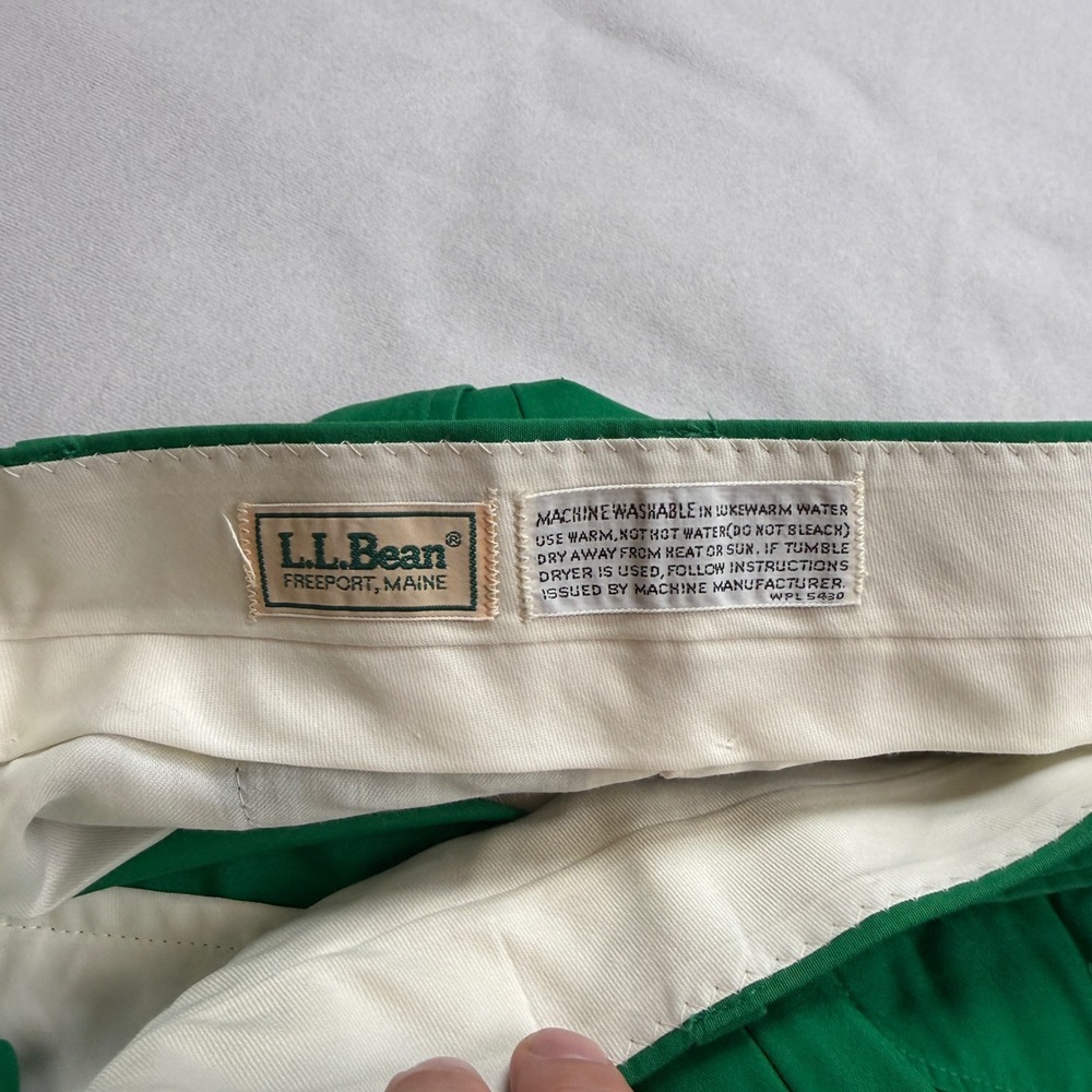 VTG 70's LL Bean Mens Kelly Green Cuffed Ivy League Golf USA Clergy Estate Find - Picture 2 of 11
